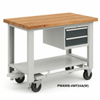 Pedal-Lift Workbench with Retractable Foot-Pedal Casters