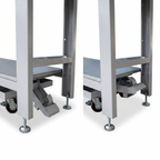 Pedal-Lift Workbench with Retractable Foot-Pedal Casters