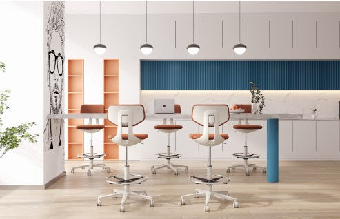 Black Medical-Grade Leather Lab Chairs - Model KS