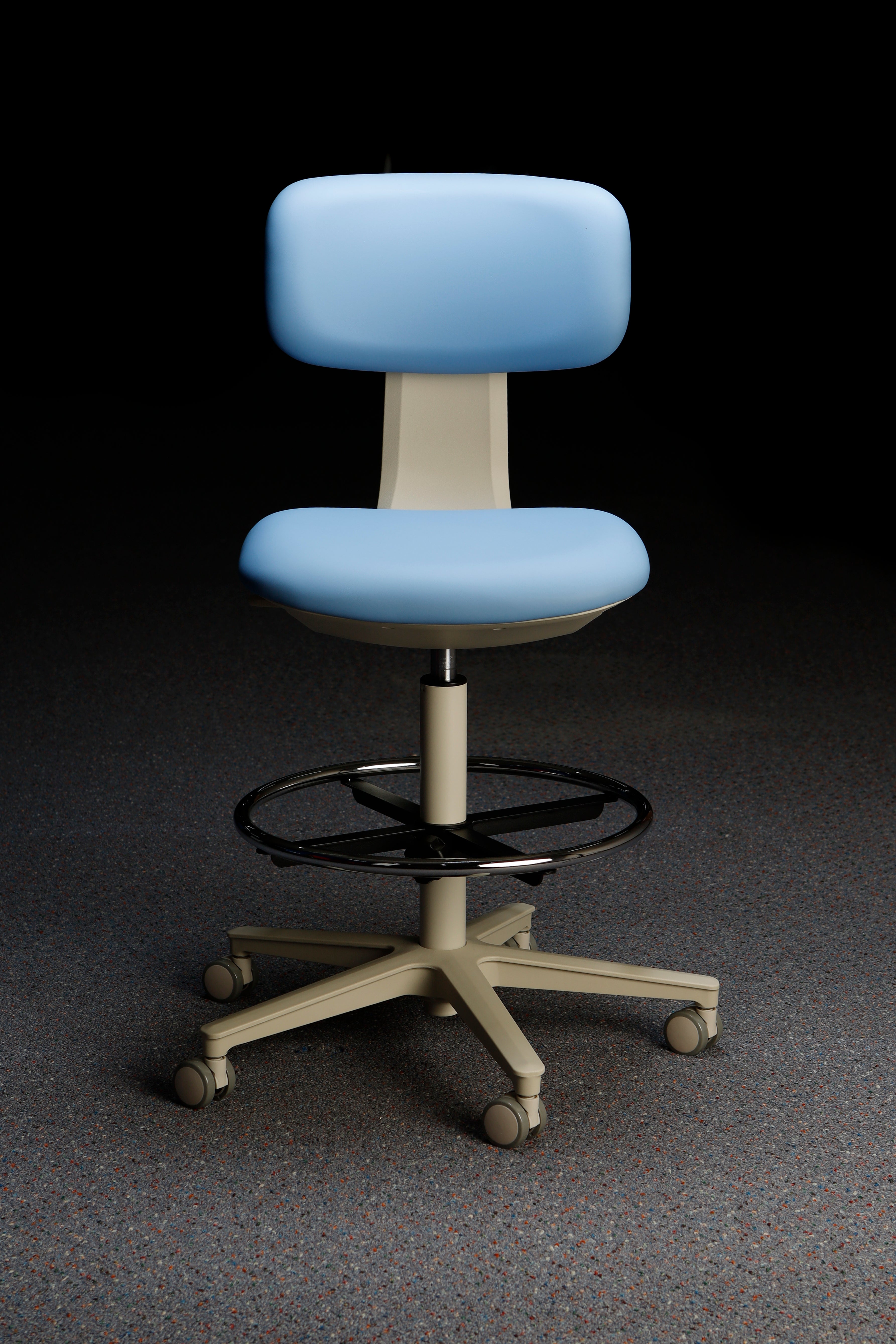 Blue Medical-Grade Leather Lab Chairs - Model KP
