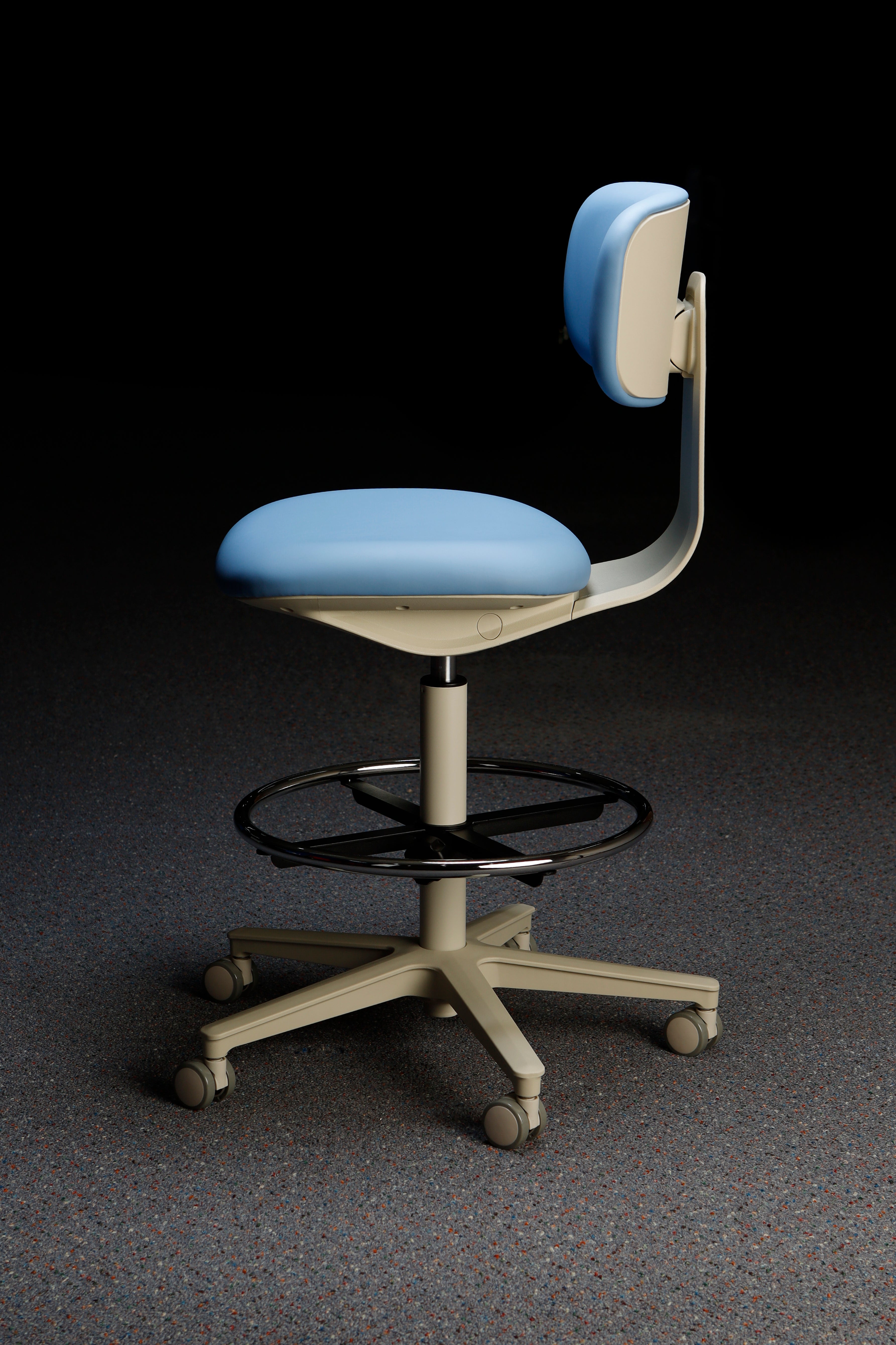 Blue Medical-Grade Leather Lab Chairs - Model KP