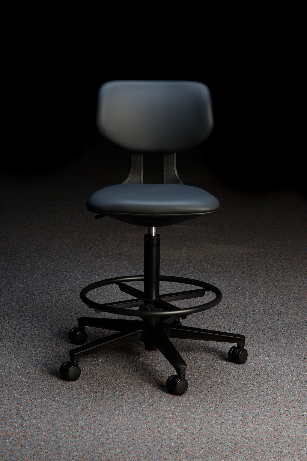 Black Medical-Grade Leather Lab Chairs - Model KS