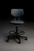 Black Medical-Grade Leather Lab Chairs - Model KS