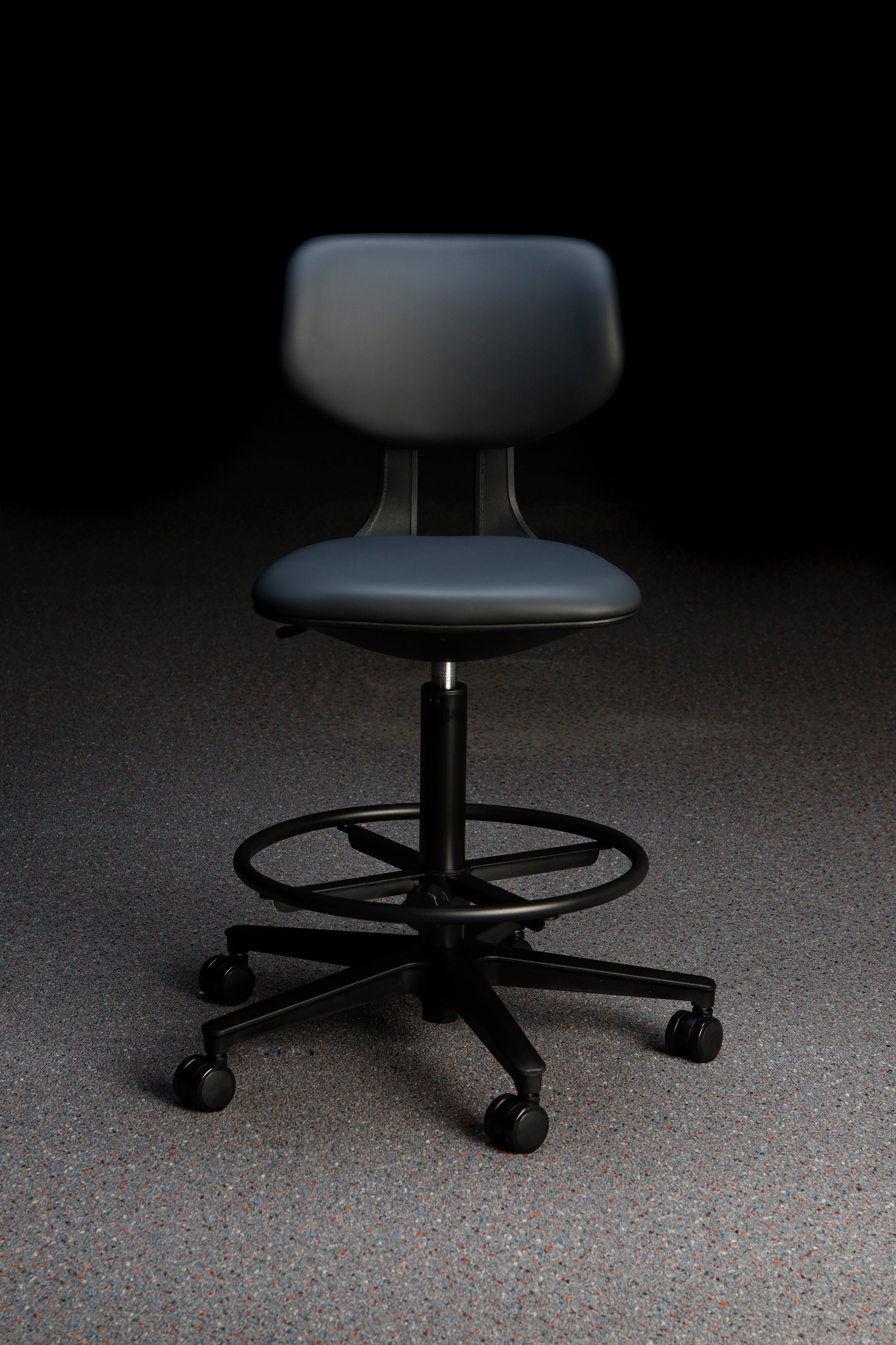 Black Medical-Grade Leather Lab Chairs - Model KS