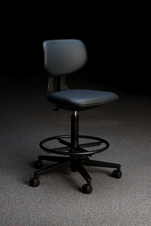 Black Medical-Grade Leather Lab Chairs - Model KS