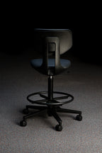 Black Medical-Grade Leather Lab Chairs - Model KS