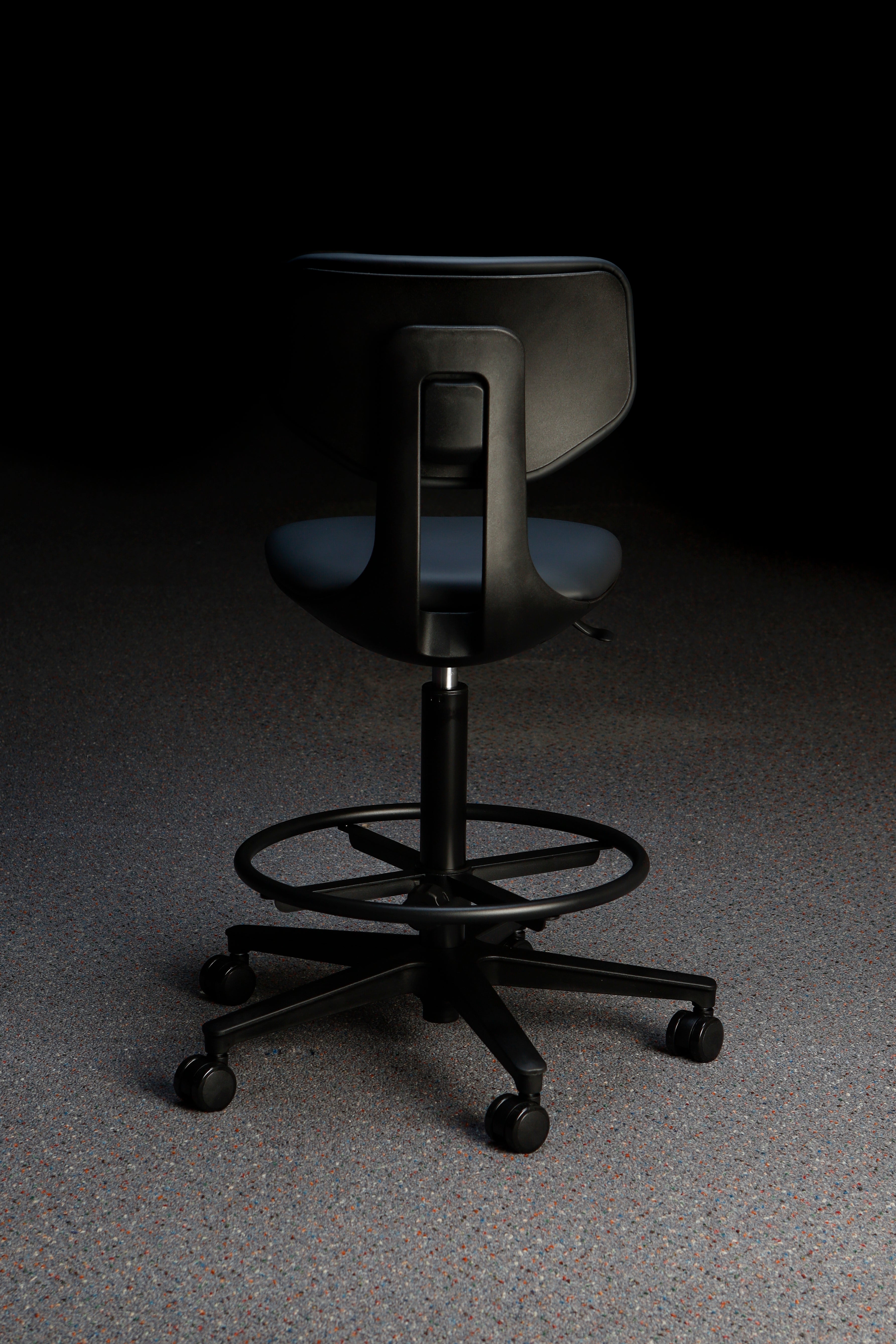 Black Medical-Grade Leather Lab Chairs - Model KS