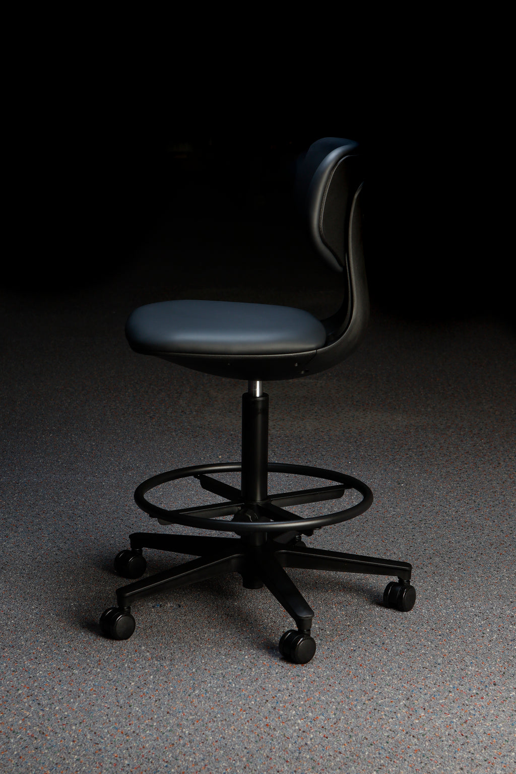 Black Medical-Grade Leather Lab Chairs - Model KS