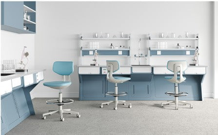 Black Medical-Grade Leather Lab Chairs - Model KS