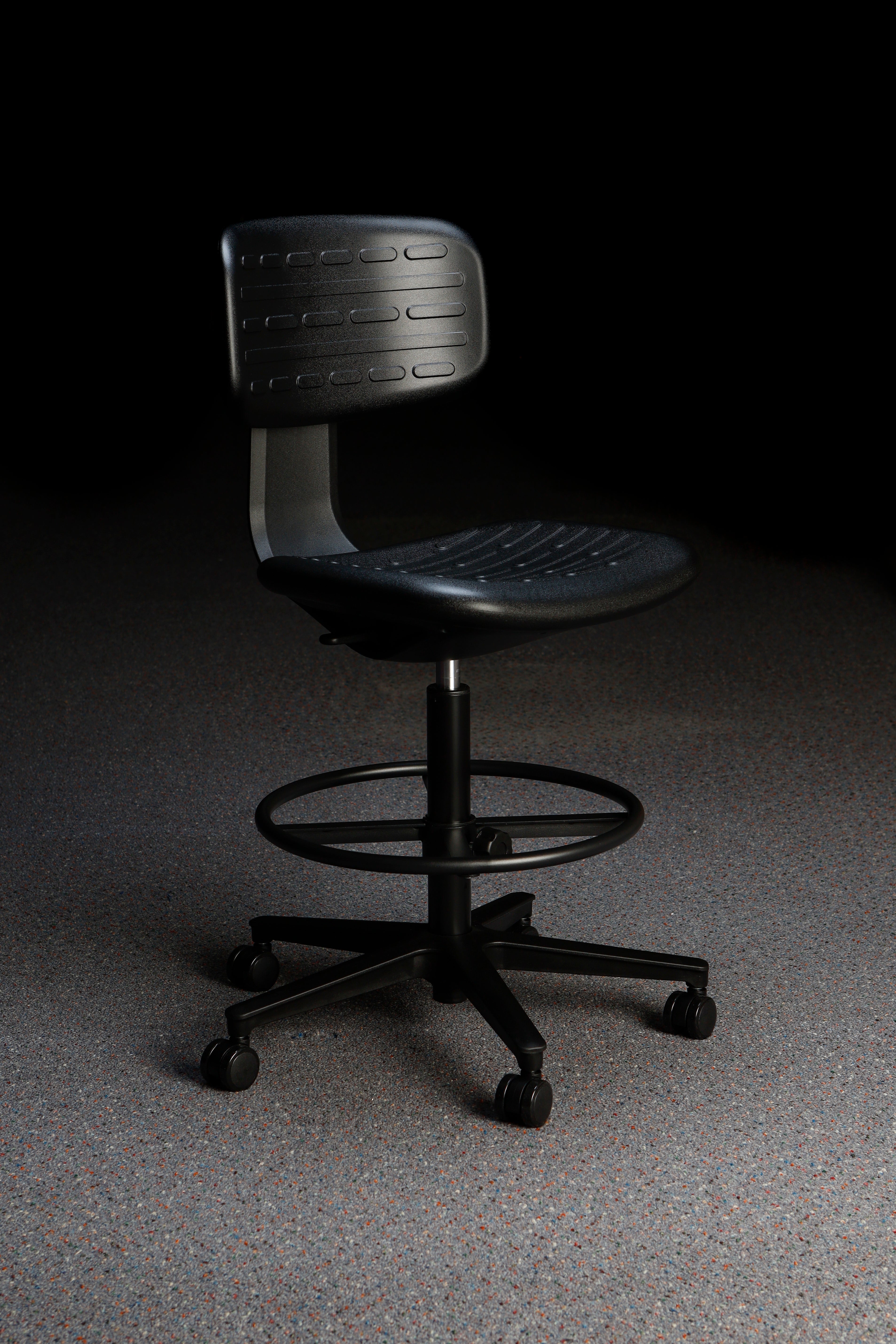 Black Polyurethane Lab Chair - Model LP