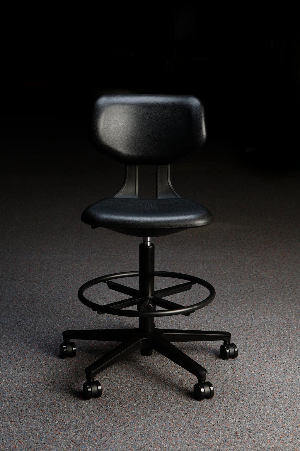 Premium Black Polyurethane Lab Chair - Model LS