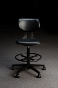 Premium Black Polyurethane Lab Chair - Model LS