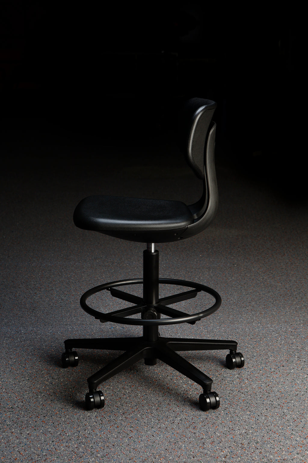 Premium Black Polyurethane Lab Chair - Model LS