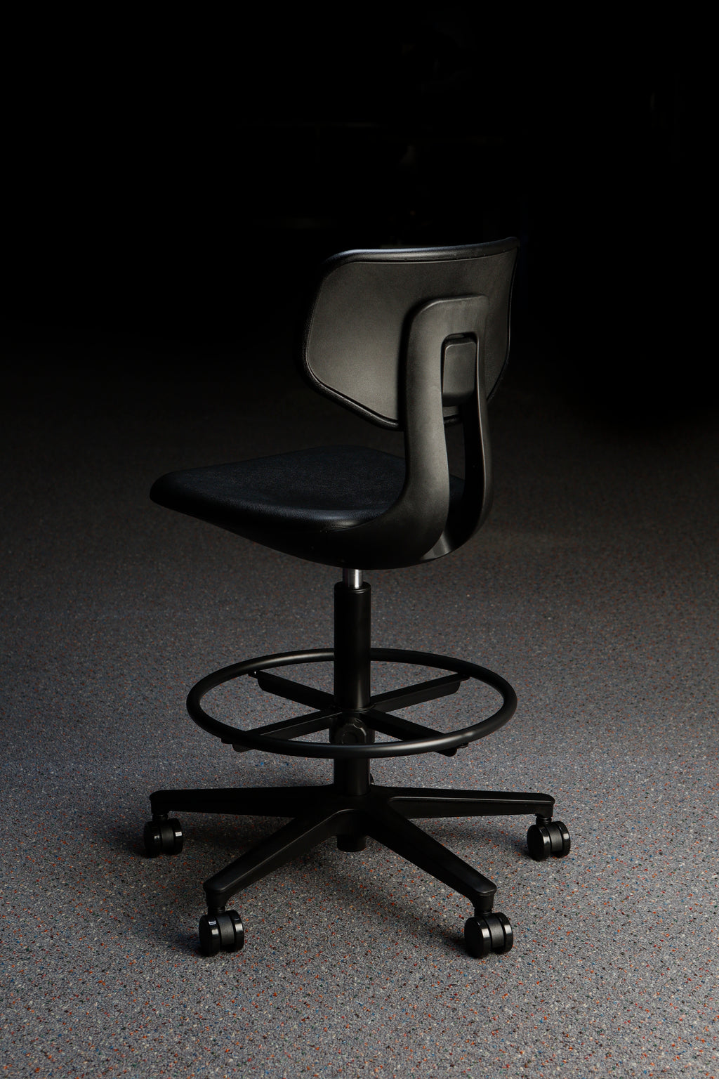 Premium Black Polyurethane Lab Chair - Model LS