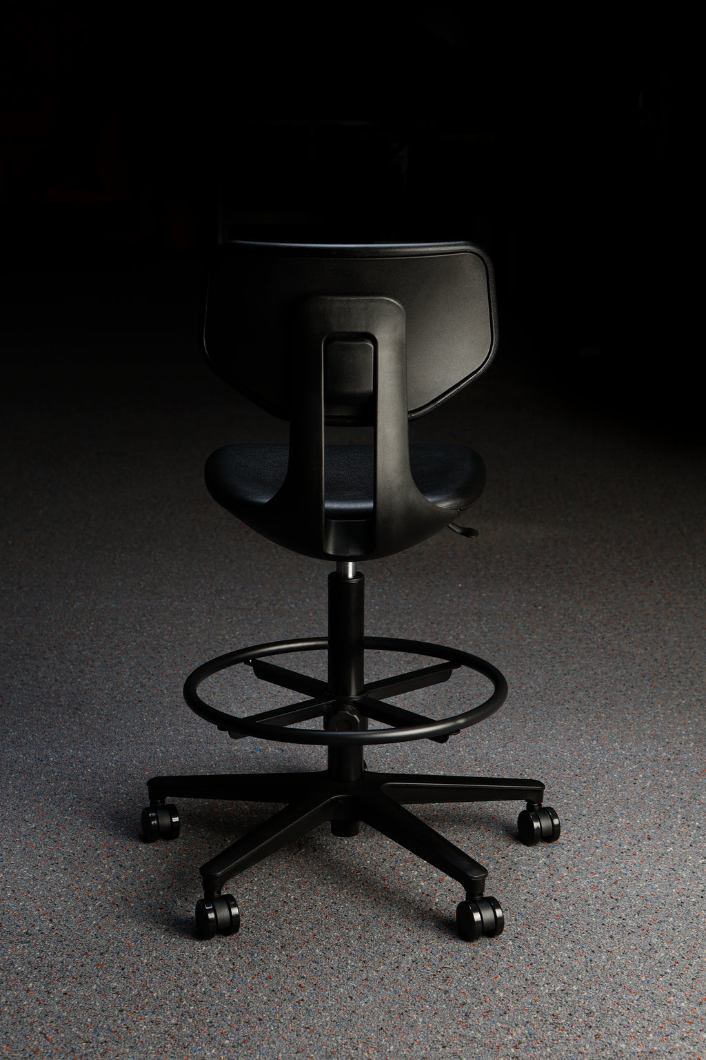Premium Black Polyurethane Lab Chair - Model LS