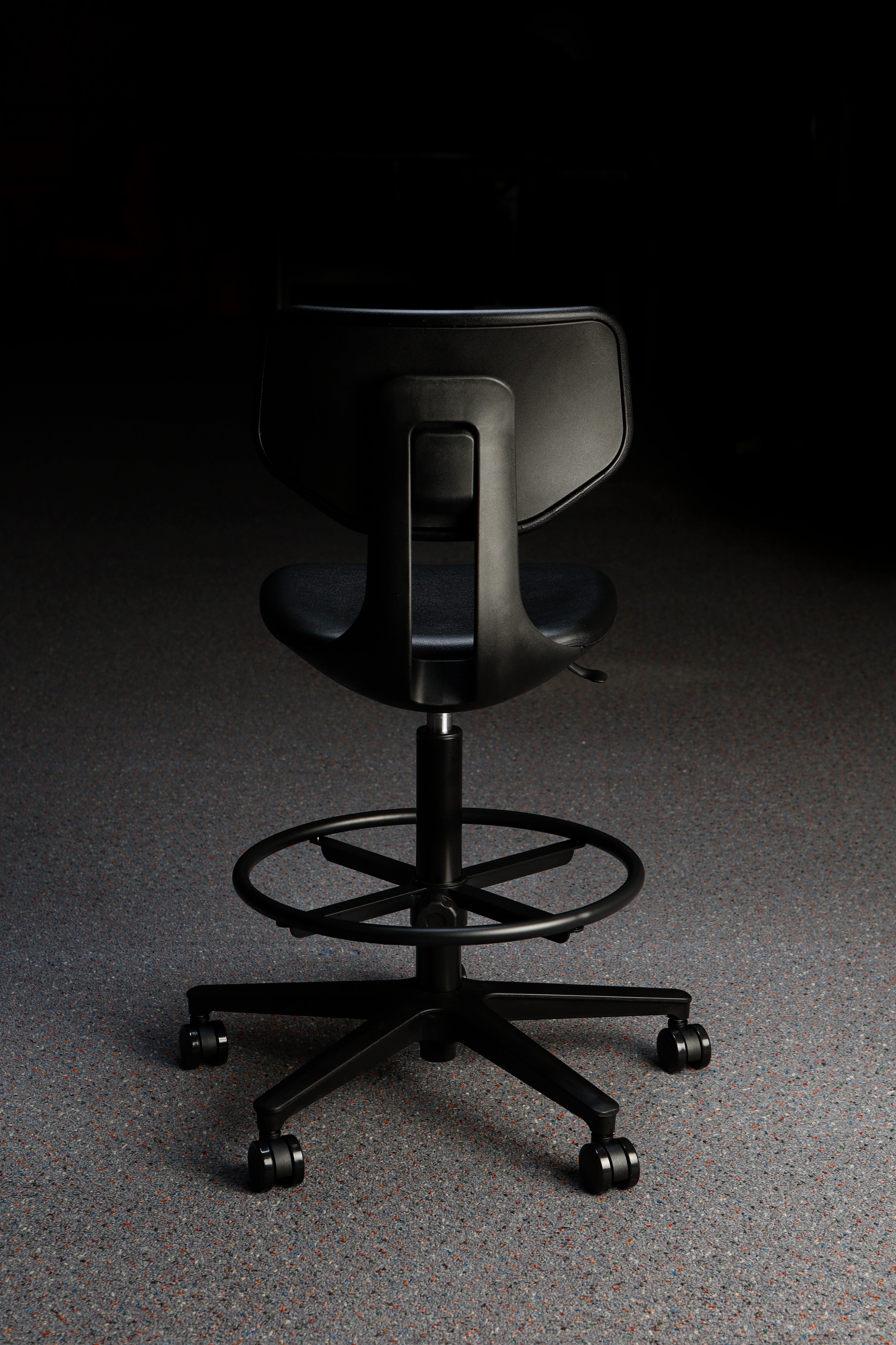 Premium Black Polyurethane Lab Chair - Model LS