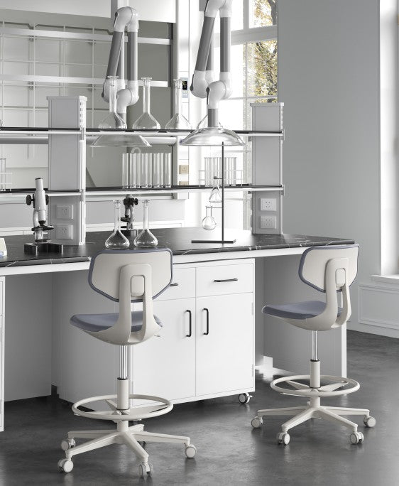 Premium Black Polyurethane Lab Chair - Model LS